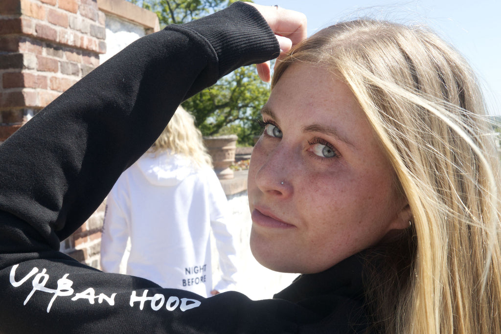 Black Stylish Slogan Hoodie