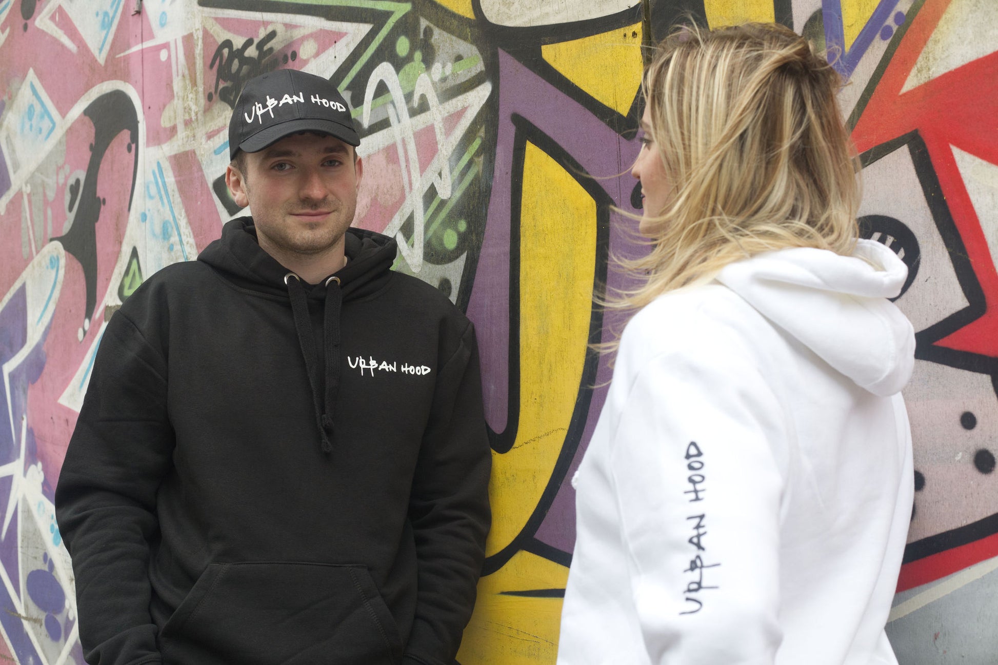 White Stylish Slogan Hoodie